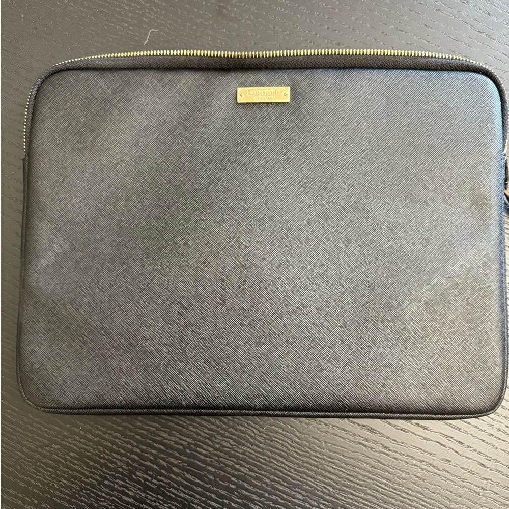 Kate Spade black leather laptop case